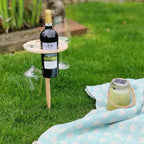 Picky Portable Outdoor Wine and Snack Table – Compact Picnic Stand for Bottle and Glasses-Wine Racks-Unique Casa-Unique Casa