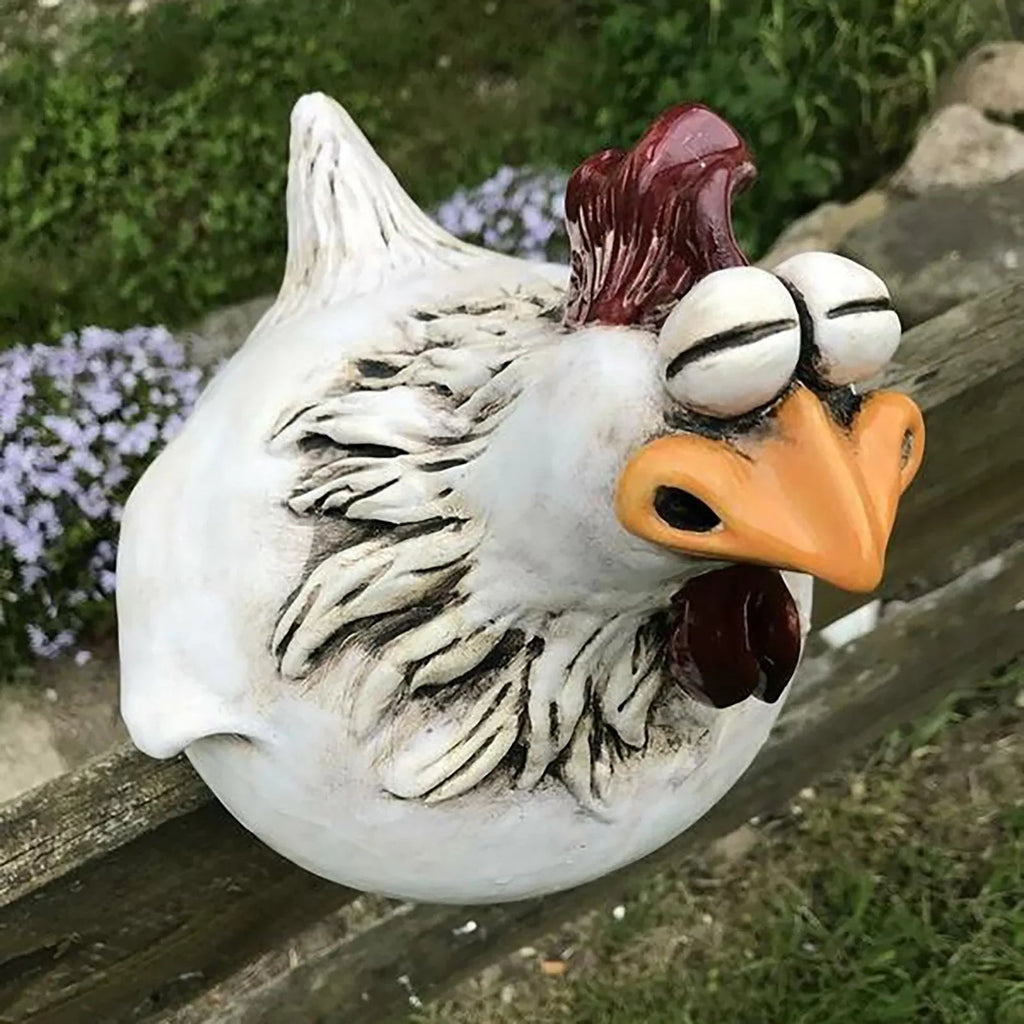Playful Chicken Garden Ornaments – Whimsical Outdoor Wall Art for Fences 3