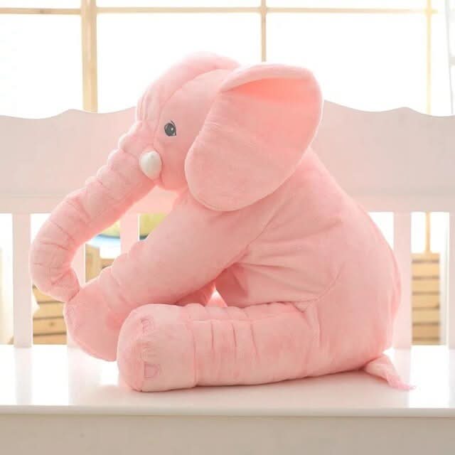 Plush Elephant Cuddly Cushion – Soft Toy Pillow for Babies and Toddlers-Children Toys & Accessoires-Unique Casa-Rosa-40 cm-Unique Casa