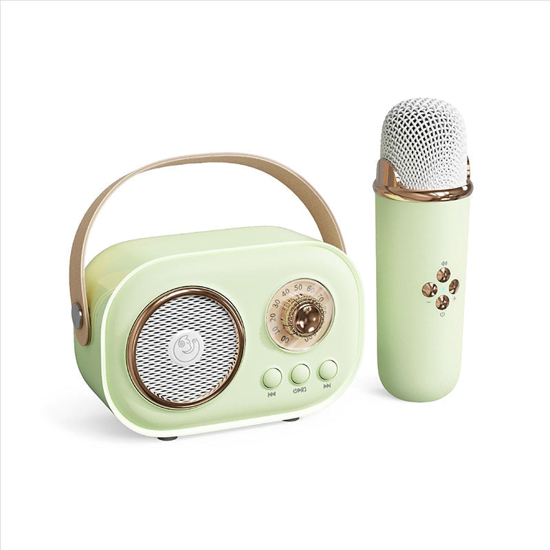Portable Bluetooth Speaker with Wireless Microphone – Kids’ Handheld Karaoke Fun-Unique Casa-Green-Unique Casa