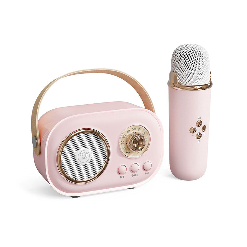 Portable Bluetooth Speaker with Wireless Microphone – Kids’ Handheld Karaoke Fun-Unique Casa-Pink-Unique Casa
