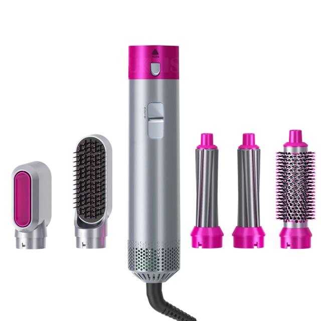 5 in 1 Hair Dryer Multi-Function Styler For Quick And Easy Hair Care-Rotating Hair Dryer Blowout Brush-Unique Casa-Pink-Unique Casa