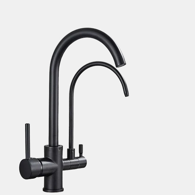Pull Out Kitchen Faucet – Modern Black Tap with Double Handle for Sinks 9