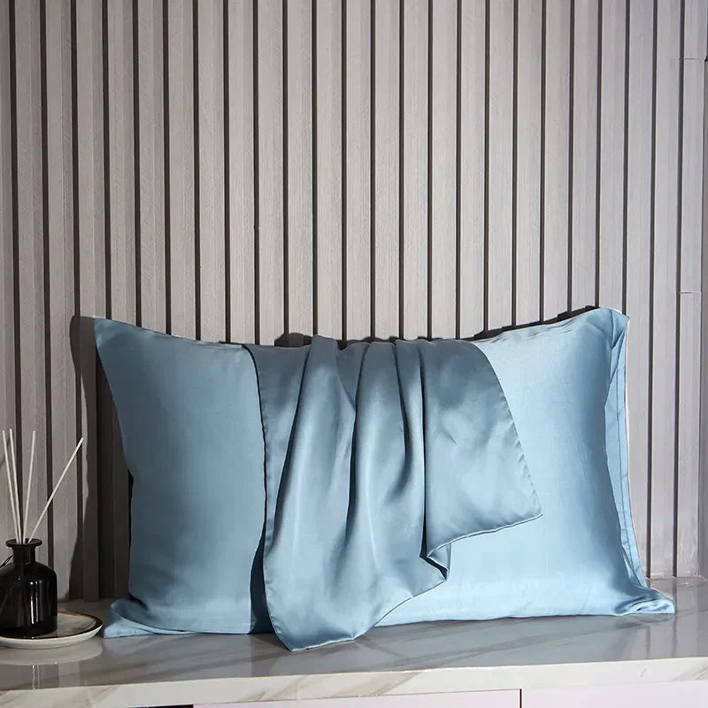 Pure Silk Sleep Pillowcase for Radiant Skin and Smooth Hair-Cushions-Unique Casa-Blue-Standard Pillowcase (50x75cm)-Unique Casa