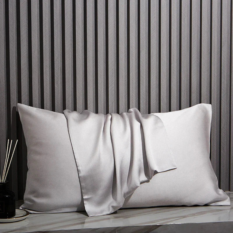 Pure Silk Sleep Pillowcase for Radiant Skin and Smooth Hair-Cushions-Unique Casa-Silver Grey-Standard Pillowcase (50x75cm)-Unique Casa