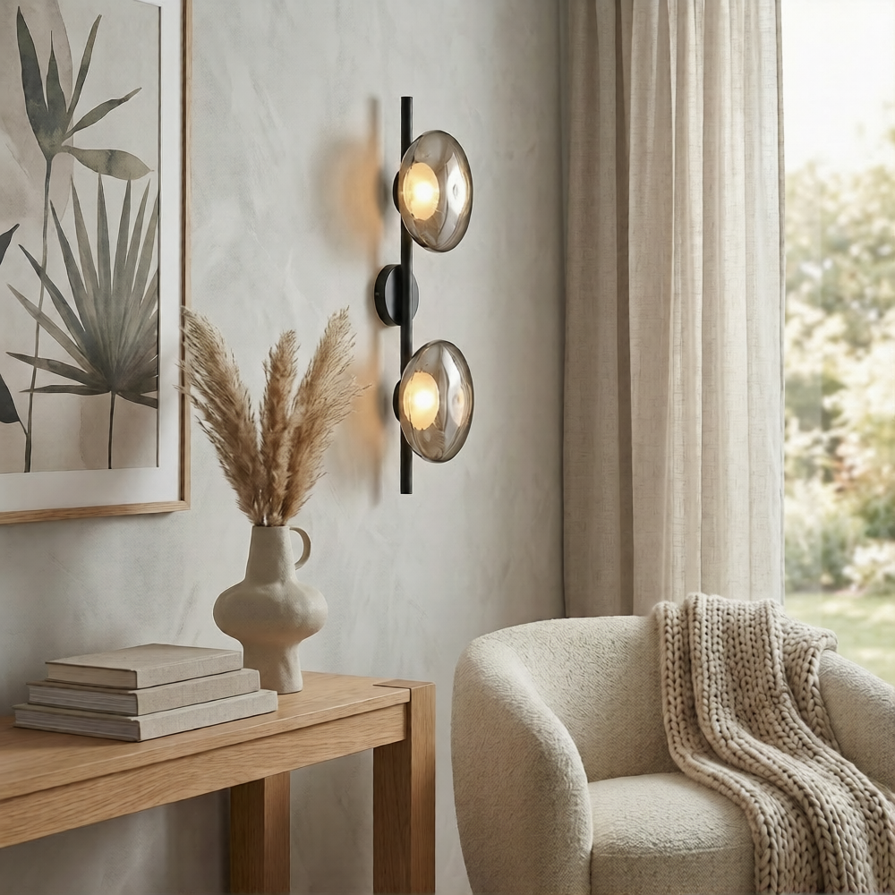 Nordic Round Wall Light – Elegant Glass Sconce for Hallways and Bedrooms