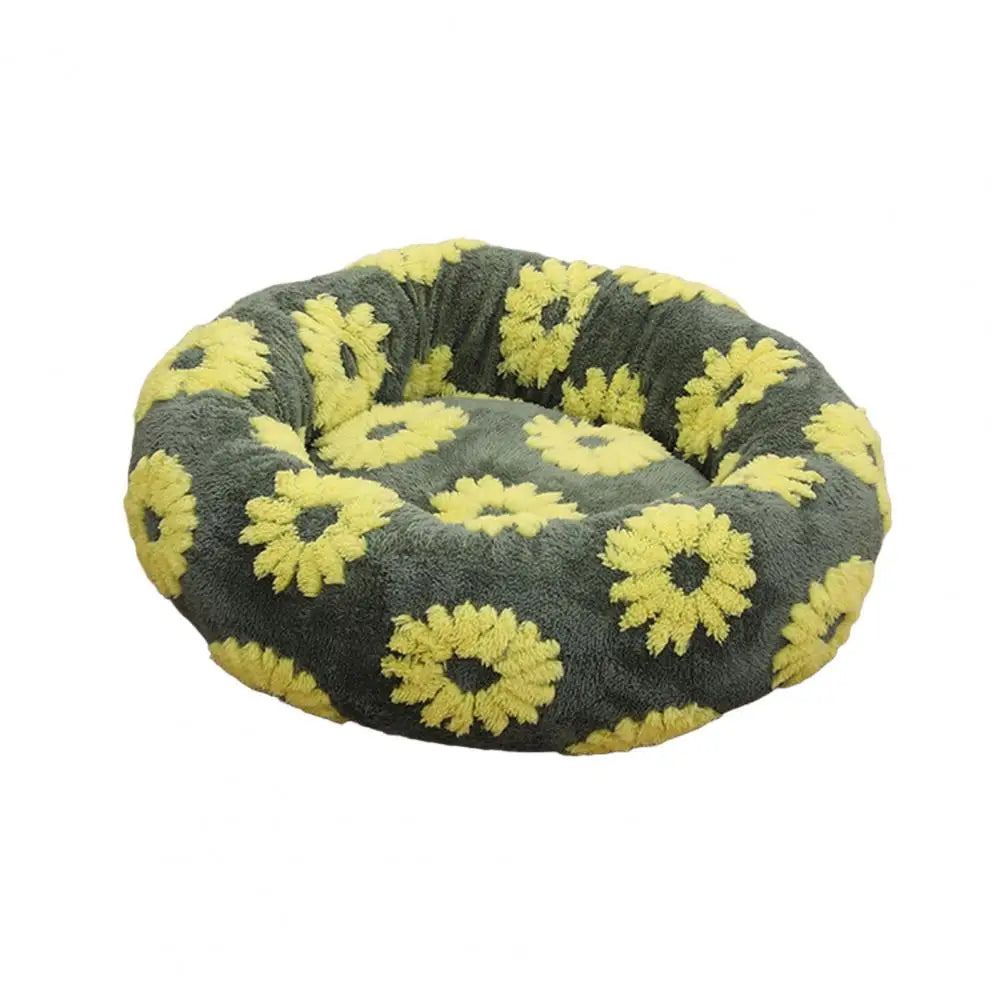 Quality Round Donut Dog Bed – Calming Plush Pet Bed for Small Dogs and Cats-Round Donut Dog Bed-Unique Casa-Dark Green-M-Unique Casa