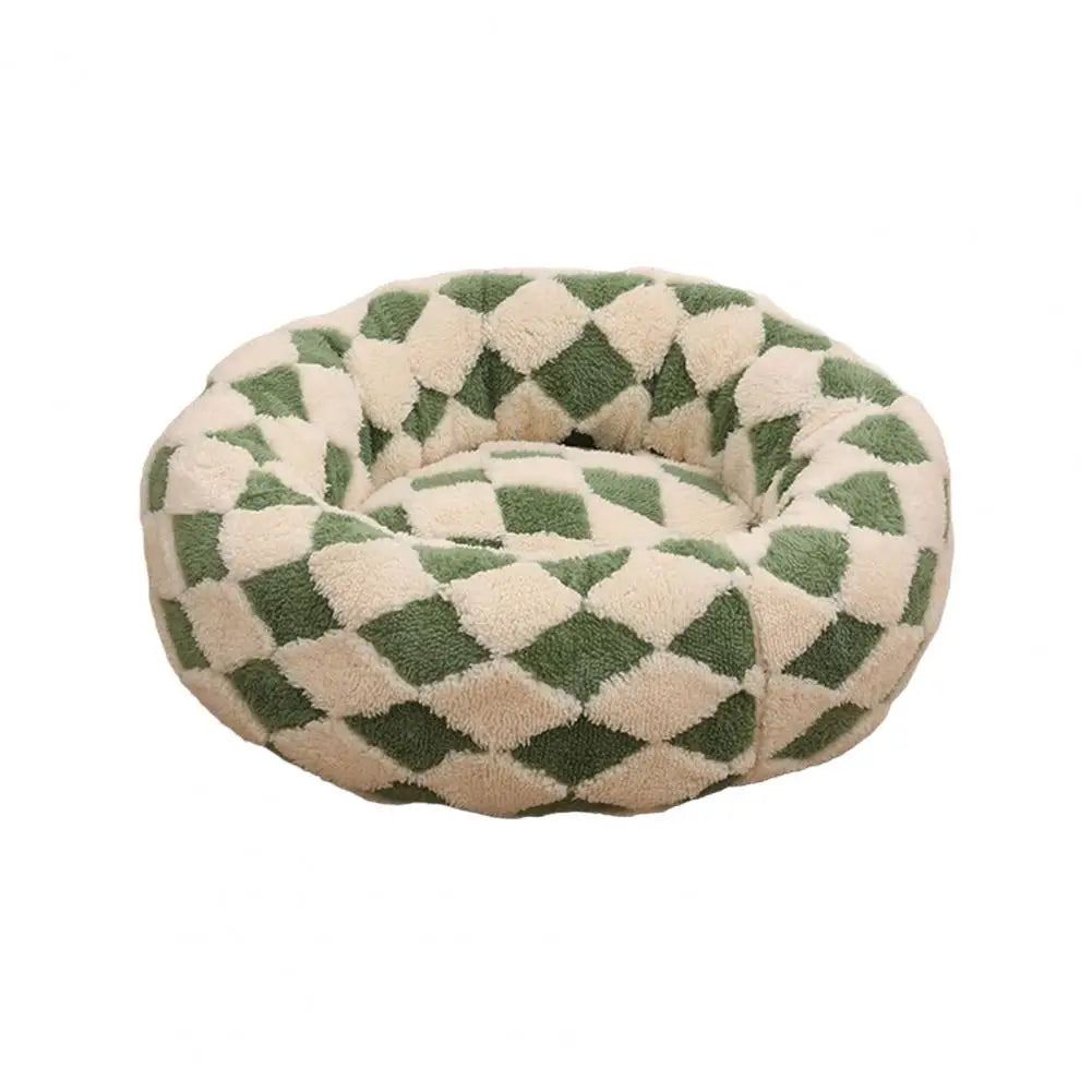 Quality Round Donut Dog Bed – Calming Plush Pet Bed for Small Dogs and Cats-Round Donut Dog Bed-Unique Casa-Green-M-Unique Casa