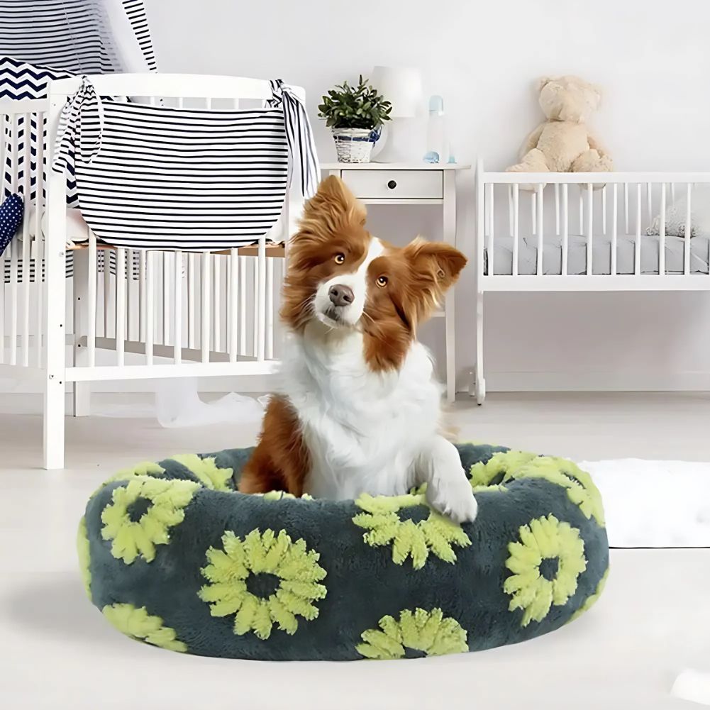 Quality Round Donut Dog Bed – Calming Plush Pet Bed for Small Dogs and Cats-Round Donut Dog Bed-Unique Casa-Unique Casa