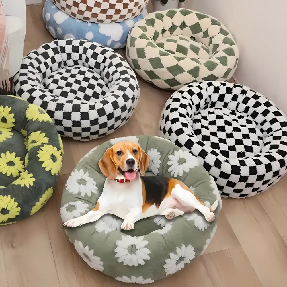 Quality Round Donut Dog Bed – Calming Plush Pet Bed for Small Dogs and Cats-Round Donut Dog Bed-Unique Casa-Unique Casa