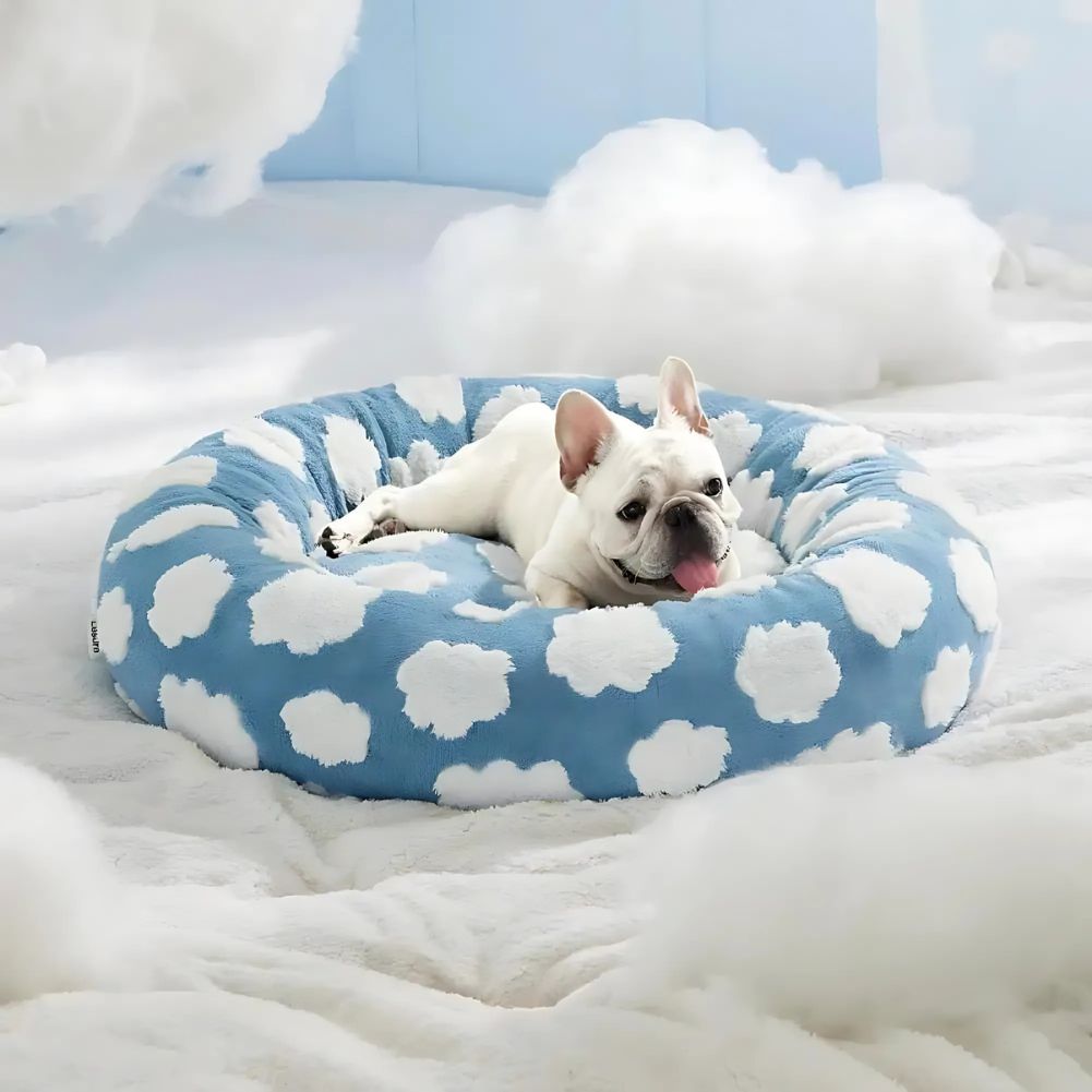 Quality Round Donut Dog Bed – Calming Plush Pet Bed for Small Dogs and Cats-Round Donut Dog Bed-Unique Casa-Unique Casa