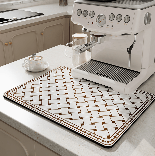 Quick-Drying Kitchen Mat - Water-Absorbent & Stylish for Modern Kitchens-Kitchen Accessories-Unique Casa-Coffee – Braid-Medium / 50x60 cm-Unique Casa