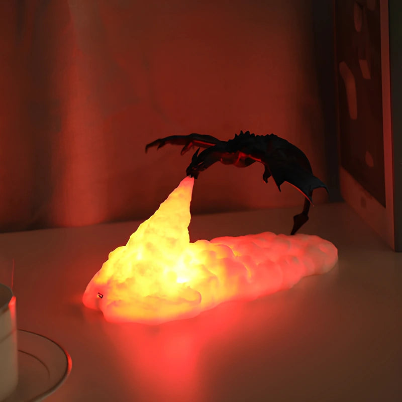 Rechargeable Dragon Night Light – 3D LED Lamp for Kids' Room Decor 0