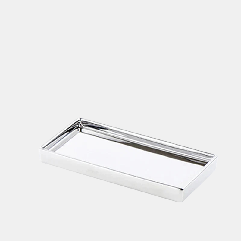 Rectangular Luxury Silver Tray – Elegant Display for Modern Spaces-Storage & Organisation-Unique Casa-Small (10*20cm)-Unique Casa