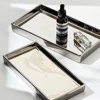 Rectangular Luxury Silver Tray – Elegant Display for Modern Spaces-Storage & Organisation-Unique Casa-Unique Casa