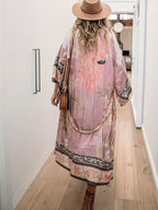 Red Floral Kimono for Women – Lightweight Beach Cover-Up for Summer 6