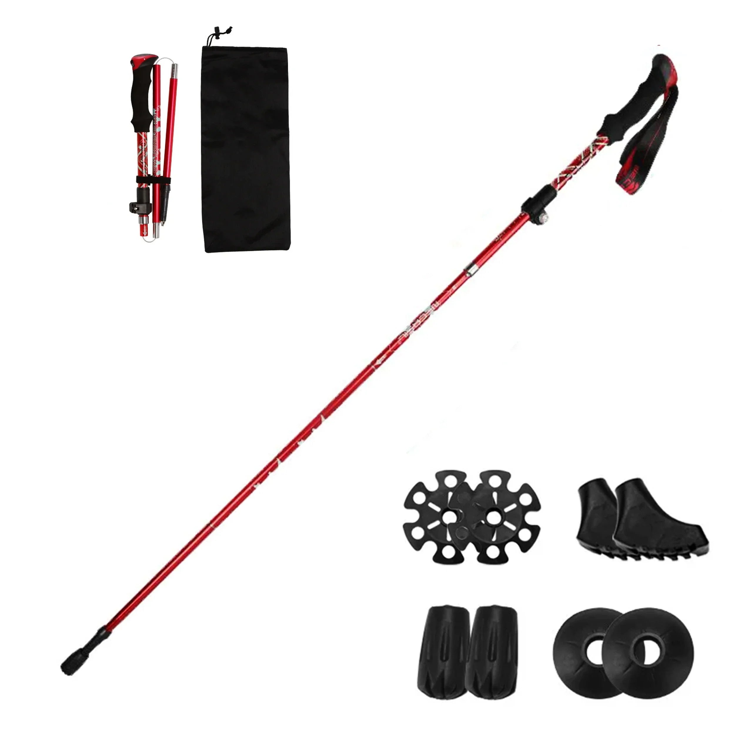 Premium Automatic Retractable Hiking Stick For Adjustable Support And Outdoor Stability-Stick-Unique Casa-Red-BUY x1 Stick-Unique Casa