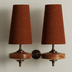 Retro Fabric Shade Wall Sconce – Classic Fabric Lighting for Bedroom-Fabric Lamp-Unique Casa-Red-2 Heads-Unique Casa