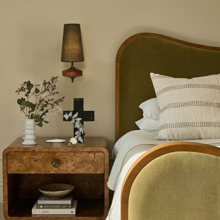 Retro Fabric Shade Wall Sconce – Classic Fabric Lighting for Bedroom-Fabric Lamp-Unique Casa-Unique Casa