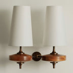 Retro Fabric Shade Wall Sconce – Classic Fabric Lighting for Bedroom-Fabric Lamp-Unique Casa-White-2 Heads-Unique Casa