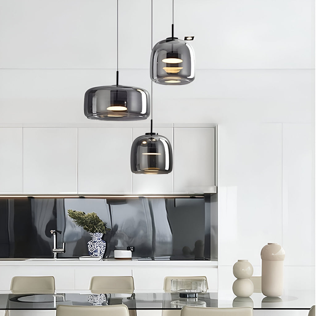 Retro Glass Pendant Light with Adjustable Cords – Black Hanging Lights for Kitchen 7