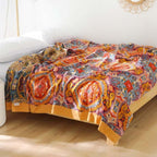 Reversible Summer Blanket with Cooling Fibers – Stylish Boho Design for Bed 5