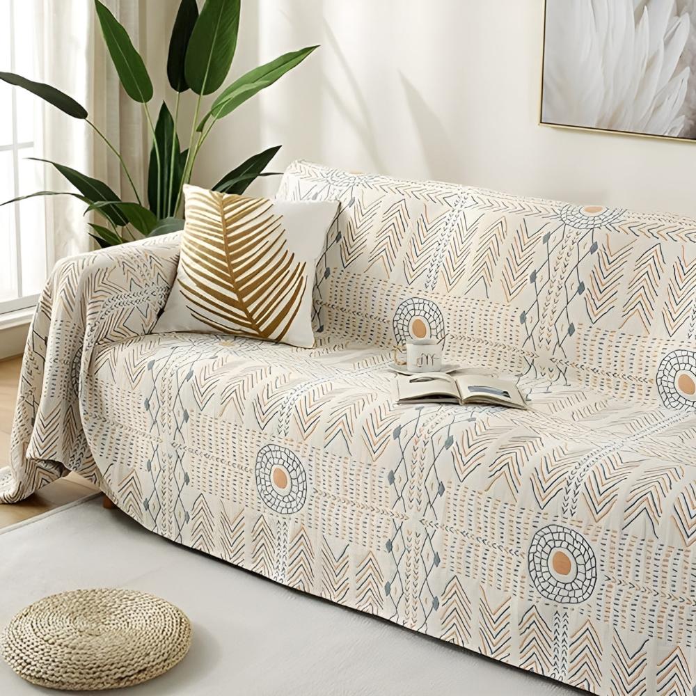 Reversible Throw Blanket – Stylish Cotton Design for Cozy Living Room 0