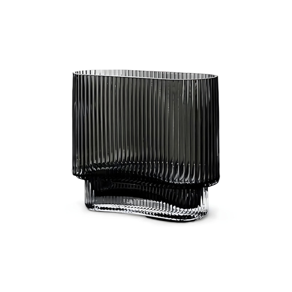 Ribbed Glass Decorative Vase – Tall Modern Flower Vase for Home Decor 6