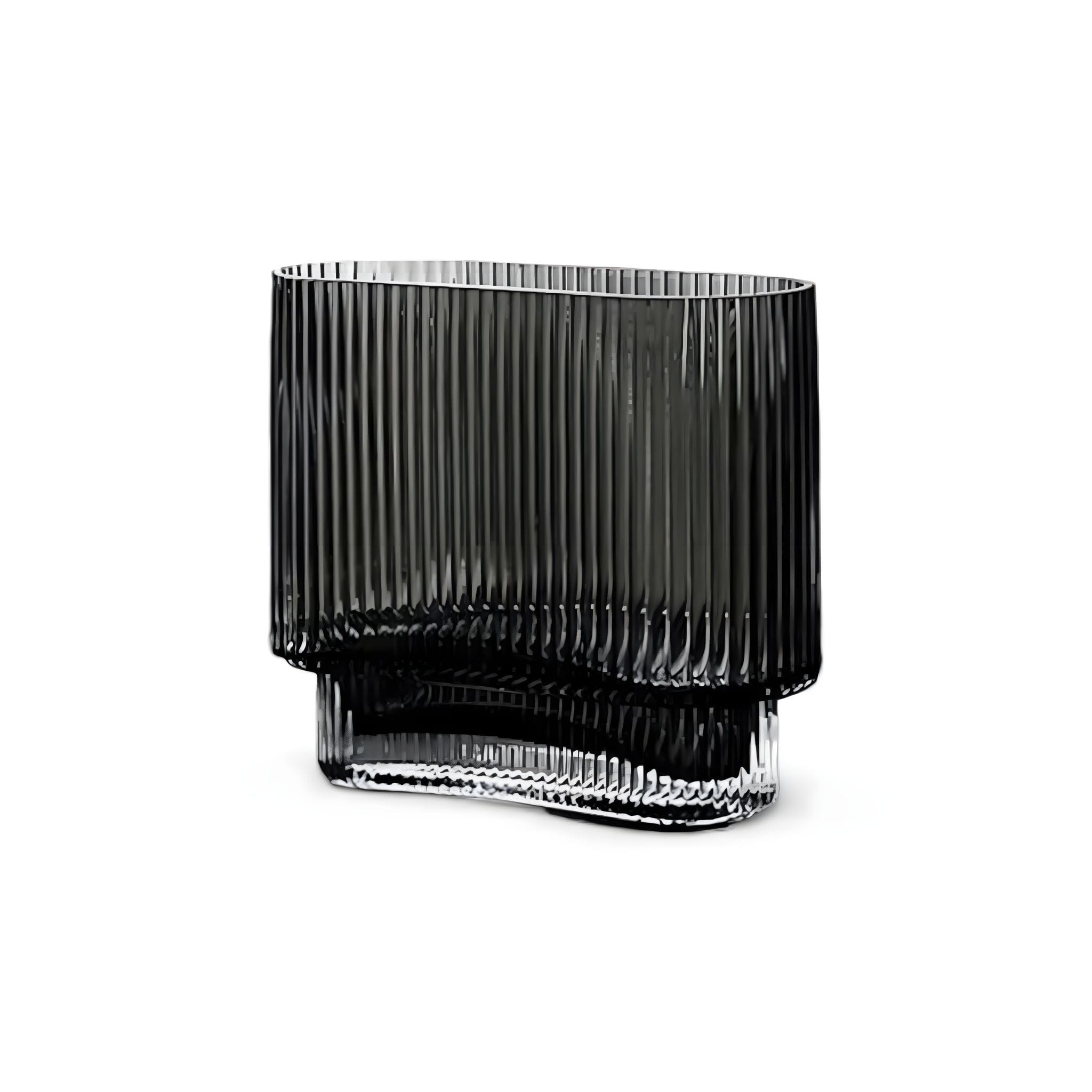 Ribbed Glass Decorative Vase – Tall Modern Flower Vase for Home Decor 6