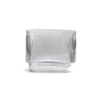 Ribbed Glass Decorative Vase – Tall Modern Flower Vase for Home Decor 4