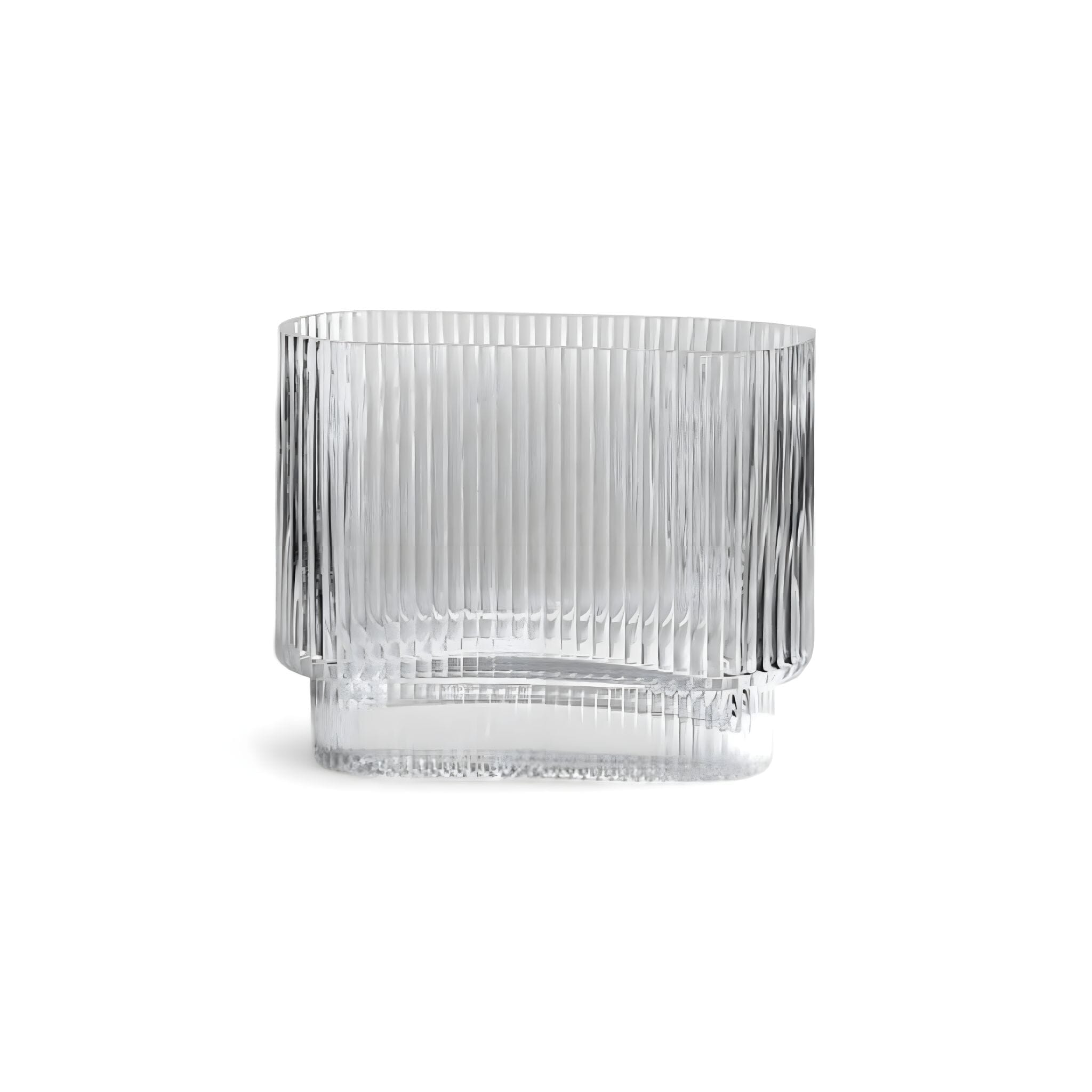 Ribbed Glass Decorative Vase – Tall Modern Flower Vase for Home Decor 4