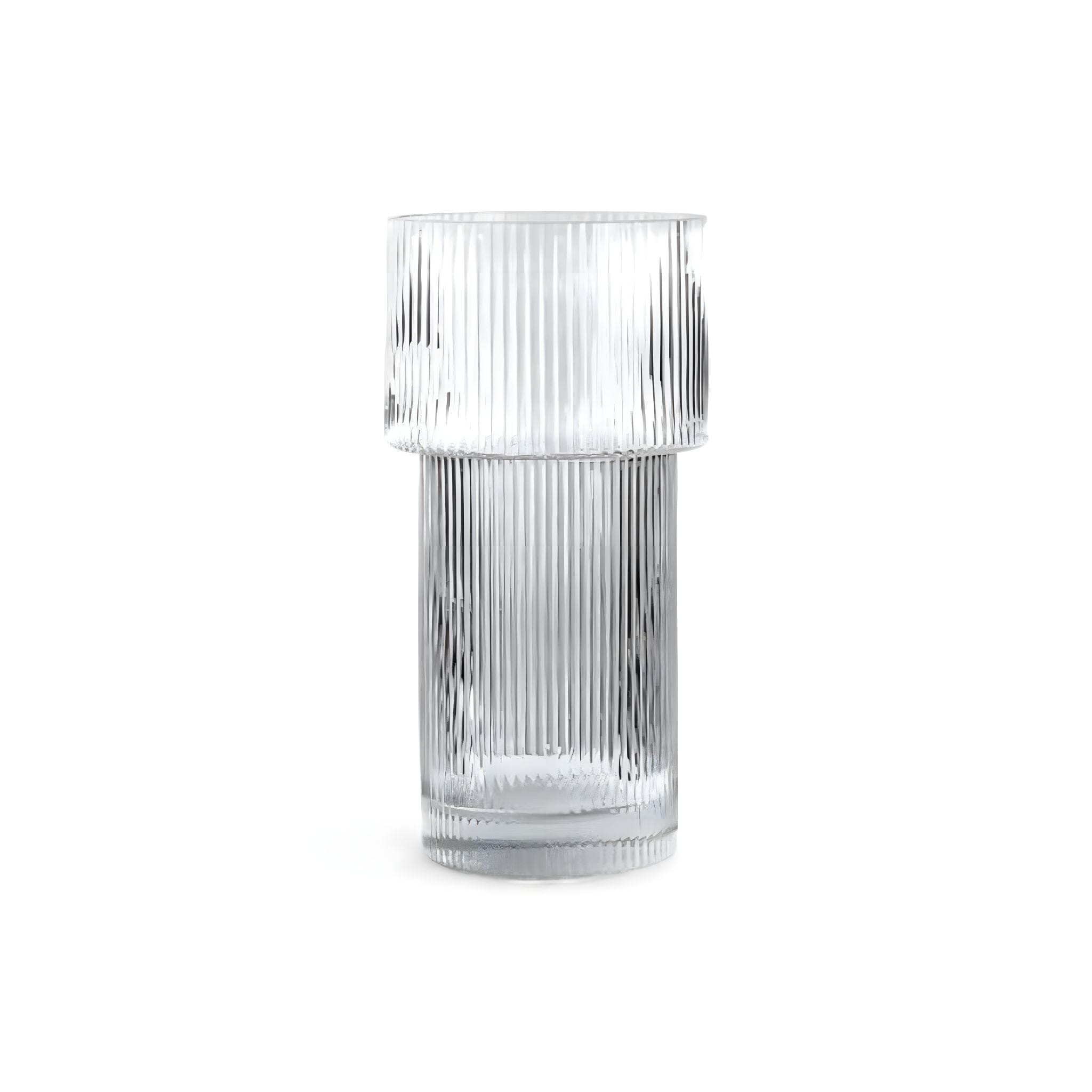 Ribbed Glass Decorative Vase – Tall Modern Flower Vase for Home Decor 5