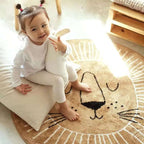Round Lion Rug for Children’s Room – Playful Comfort & Joy-Baby & Children-Unique Casa-Unique Casa
