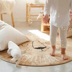 Round Lion Rug for Children’s Room – Playful Comfort & Joy-Baby & Children-Unique Casa-Unique Casa