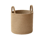 Round Woven Storage Basket with Handles for Stylish Organization-Storage & Organisation-Unique Casa-Beige-Large (35*39cm)-Unique Casa