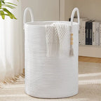 Round Woven Storage Basket with Handles for Stylish Organization-Storage & Organisation-Unique Casa-Unique Casa
