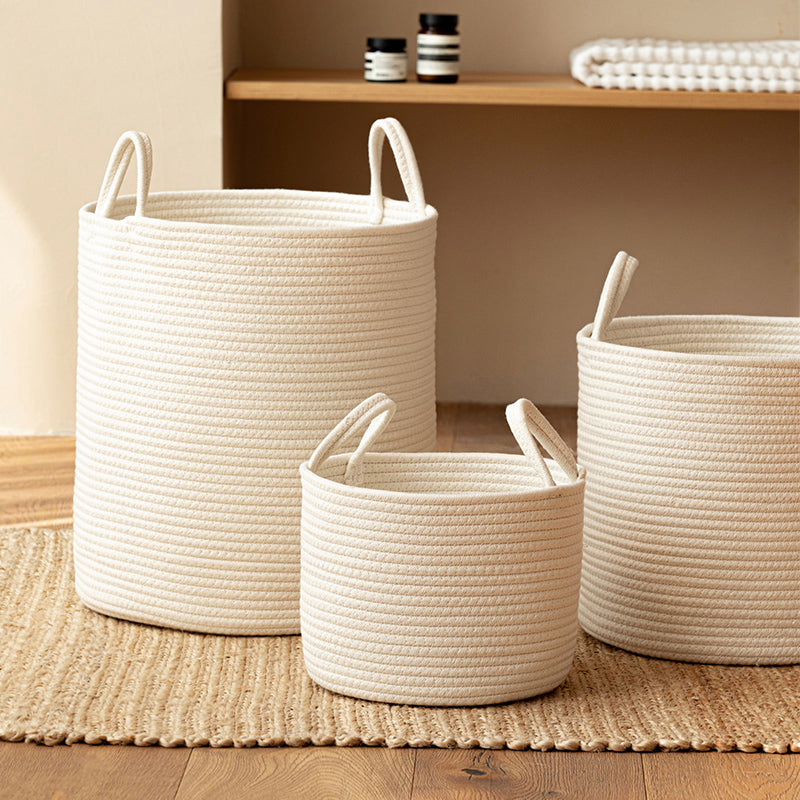 Round Woven Storage Basket with Handles for Stylish Organization-Storage & Organisation-Unique Casa-Unique Casa