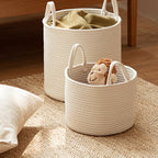 Round Woven Storage Basket with Handles for Stylish Organization-Storage & Organisation-Unique Casa-Unique Casa