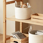 Round Woven Storage Basket with Handles for Stylish Organization-Storage & Organisation-Unique Casa-Unique Casa