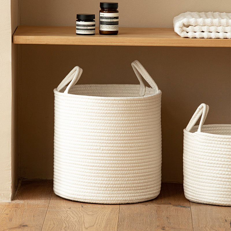 Round Woven Storage Basket with Handles for Stylish Organization-Storage & Organisation-Unique Casa-Unique Casa
