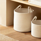 Round Woven Storage Basket with Handles for Stylish Organization-Storage & Organisation-Unique Casa-Unique Casa