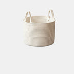 Round Woven Storage Basket with Handles for Stylish Organization-Storage & Organisation-Unique Casa-White-Small (20*25cm)-Unique Casa