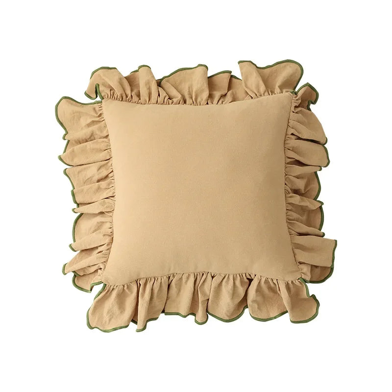 Ruffled Cushion Cover for Elegant Home Styling-Cushions-Unique Casa-Beige-Unique Casa