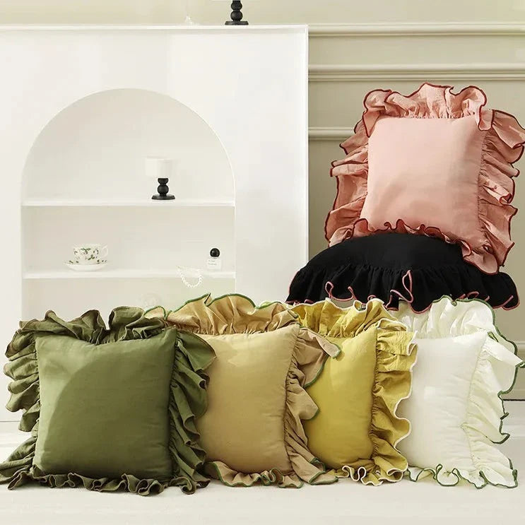 Ruffled Cushion Cover for Elegant Home Styling-Cushions-Unique Casa-Unique Casa