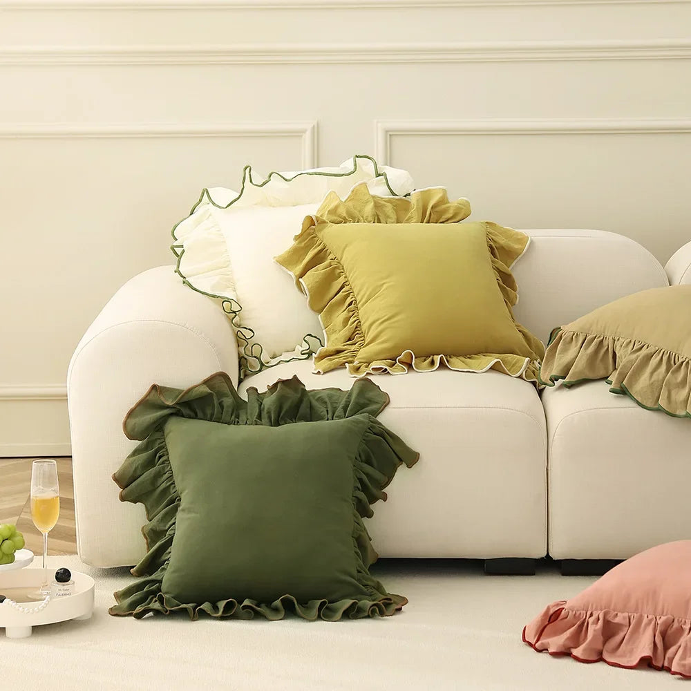 Ruffled Cushion Cover for Elegant Home Styling-Cushions-Unique Casa-Unique Casa
