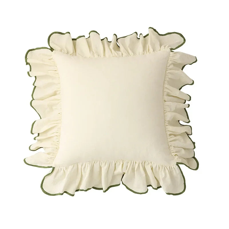 Ruffled Cushion Cover for Elegant Home Styling-Cushions-Unique Casa-White-Unique Casa