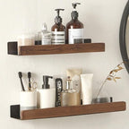 Rustic Bathroom Storage Rack – Drill-Free Organizer for Small Spaces 2