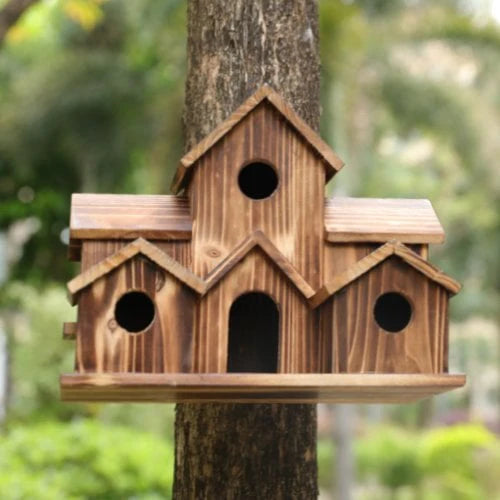 Rustic Birdhouse for Garden – Handcrafted Wooden Shelter for Small Birds-Garden Decor-Unique Casa-Unique Casa