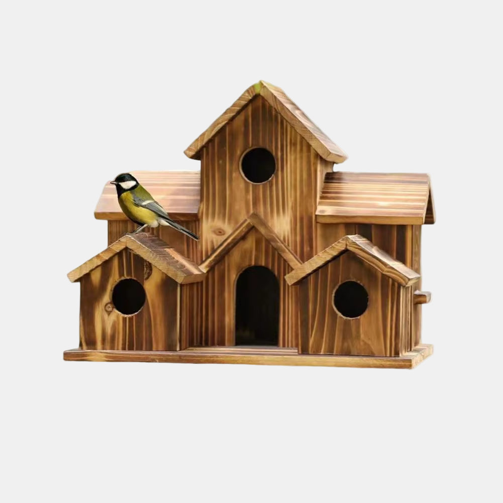 Rustic Birdhouse for Garden – Handcrafted Wooden Shelter for Small Birds-Garden Decor-Unique Casa-Unique Casa