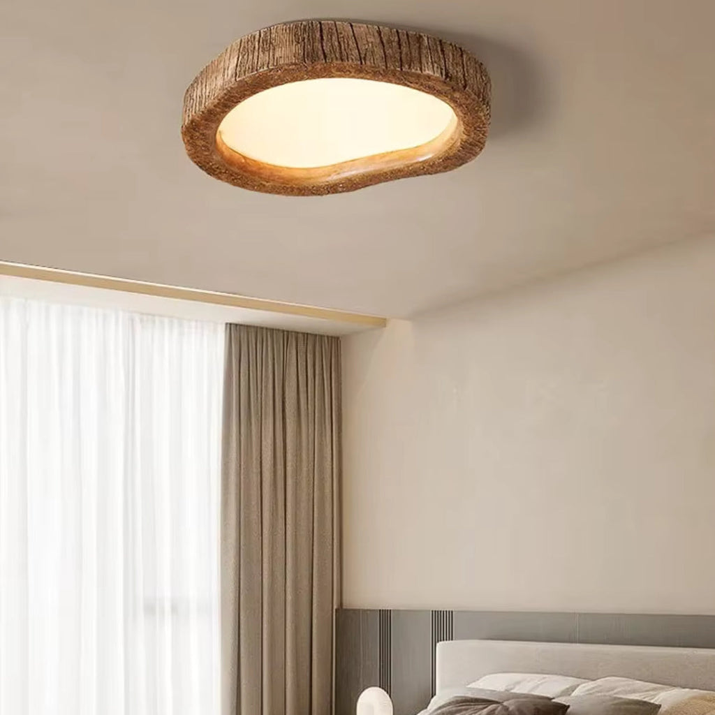 Rustic Flush Mount Ceiling Light with Natural Wood Finish for Home Decor 3